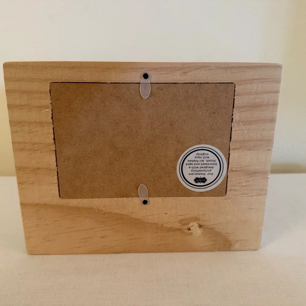 Were Engaged Distressed White Wood Picture Frame Romantic Mudpie Decor Cottage